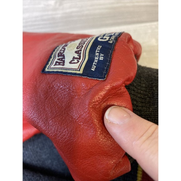 NBA ATLANTA HAWKS Hardwood Classics Wool Leather Jacket G-III Gray Red Men’s XXL - Picture 16 of 16